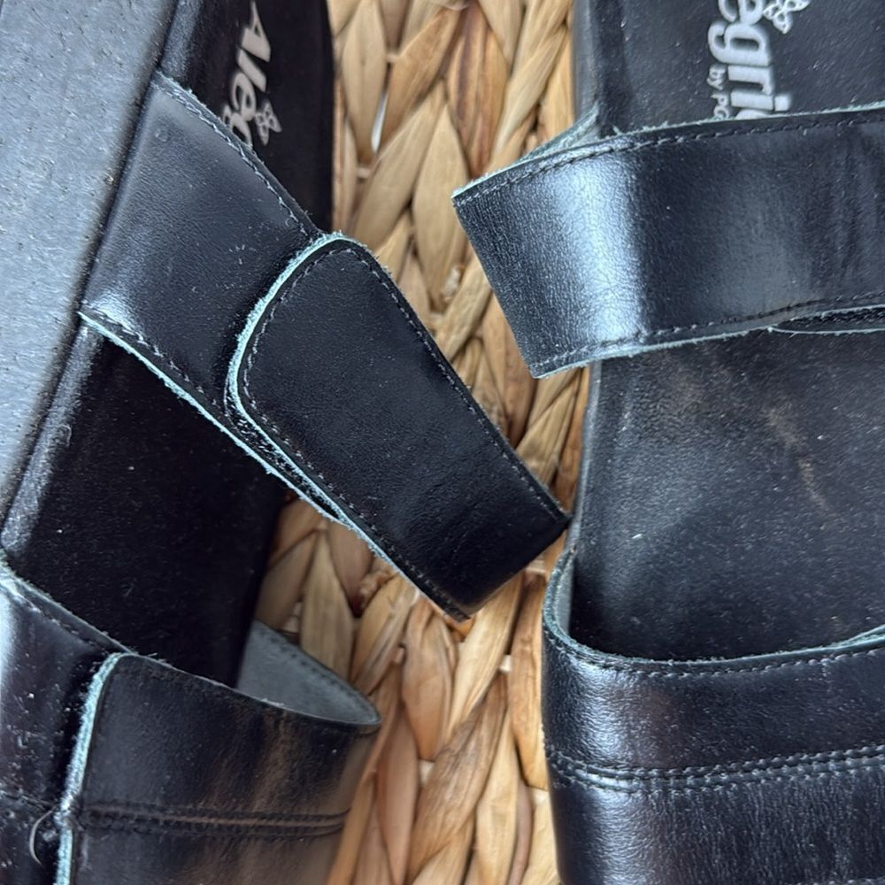 Alegria Mena Black Sandal Leather Sandal Size 7 - Picture 5 of 12
